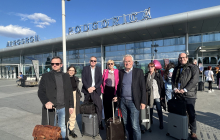 Ankunft von Mitgliedern der Ost-Ausschuss-Delegation am Flughafen Podgorica. Foto: A.Metz